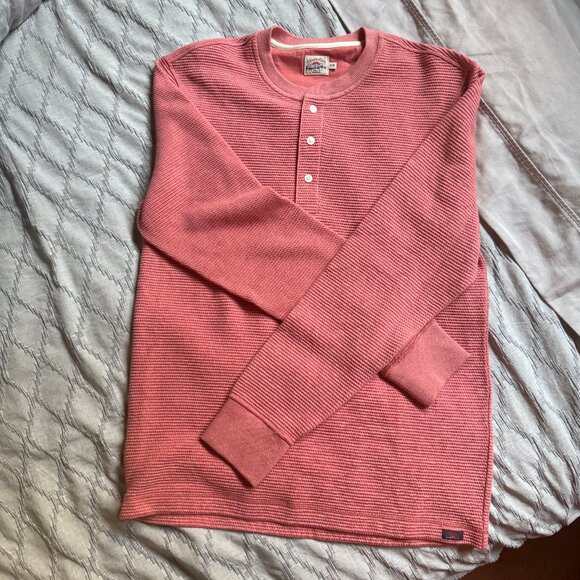Faherty Surf Waffle Henley in Spring Coral Heather NWOT - Picture 6 of 6